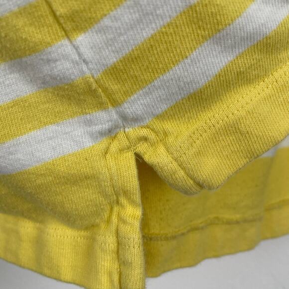 Vintage Lands End Rugby Yellow White Striped Long Sleeve Shirt Preppy SZ L 14/16 - Picture 6 of 8